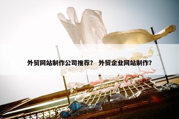 外贸网站制作公司推荐？ 外贸企业网站制作？