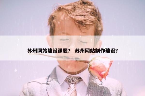 苏州网站建设课题？ 苏州网站制作建设？