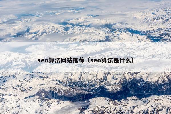 seo算法网站推荐（seo算法是什么）