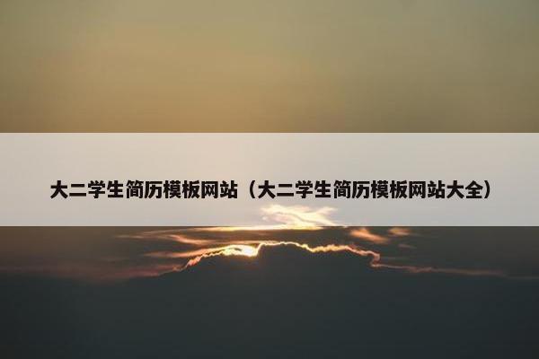 大二学生简历模板网站（大二学生简历模板网站大全）
