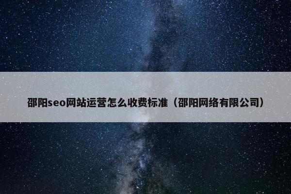 邵阳seo网站运营怎么收费标准（邵阳网络有限公司）