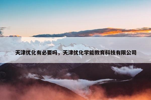 天津优化有必要吗，天津优化学能教育科技有限公司