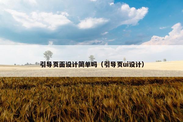 引导页面设计简单吗（引导页ui设计）