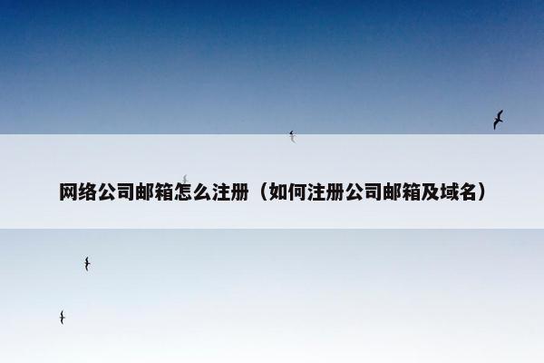 网络公司邮箱怎么注册（如何注册公司邮箱及域名）