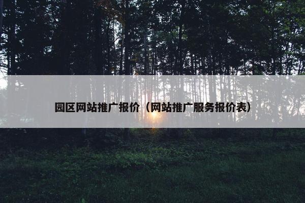 园区网站推广报价（网站推广服务报价表）