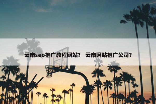 云南seo推广教程网站？ 云南网站推广公司？