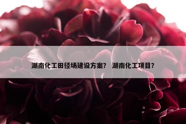 湖南化工田径场建设方案？ 湖南化工项目？