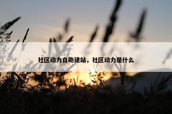 社区动力自助建站，社区动力是什么