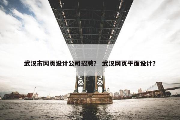 武汉市网页设计公司招聘？ 武汉网页平面设计？