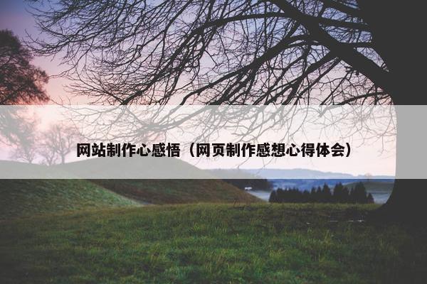 网站制作心感悟（网页制作感想心得体会）