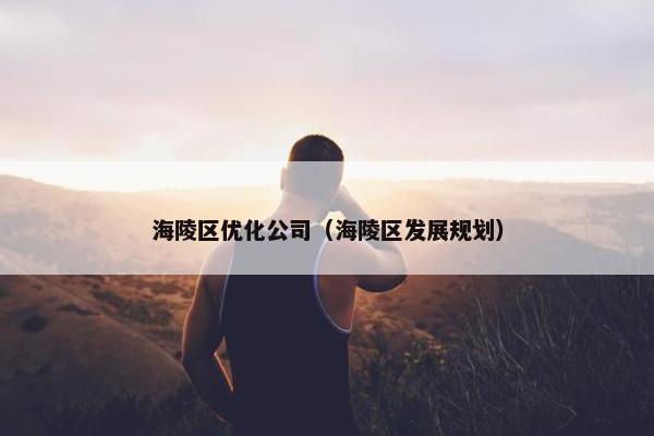 海陵区优化公司（海陵区发展规划）