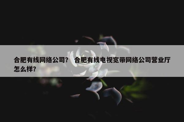合肥有线网络公司？ 合肥有线电视宽带网络公司营业厅怎么样？