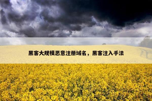 黑客大规模恶意注册域名，黑客注入手法