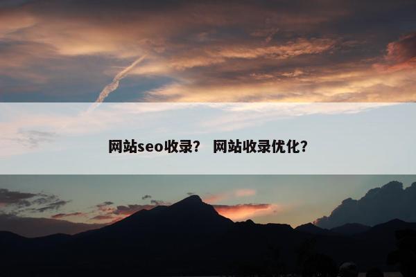 网站seo收录？ 网站收录优化？