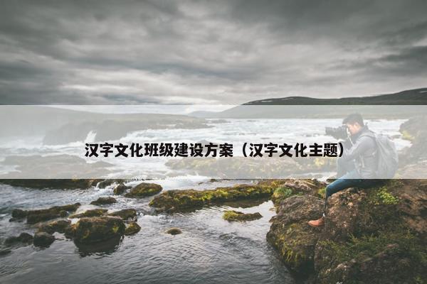 汉字文化班级建设方案（汉字文化主题）