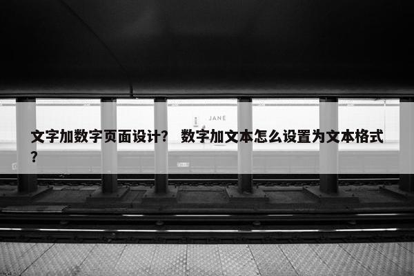 文字加数字页面设计？ 数字加文本怎么设置为文本格式？