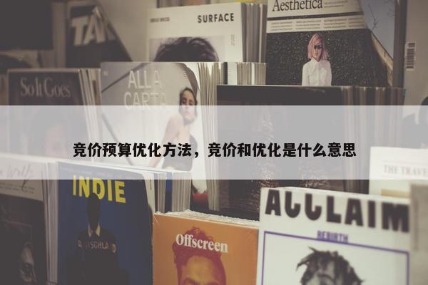 竞价预算优化方法，竞价和优化是什么意思
