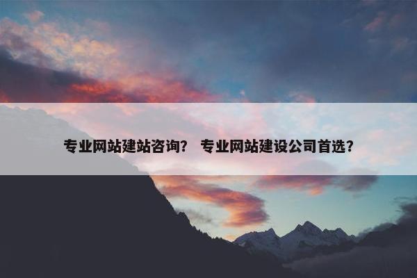 专业网站建站咨询？ 专业网站建设公司首选？