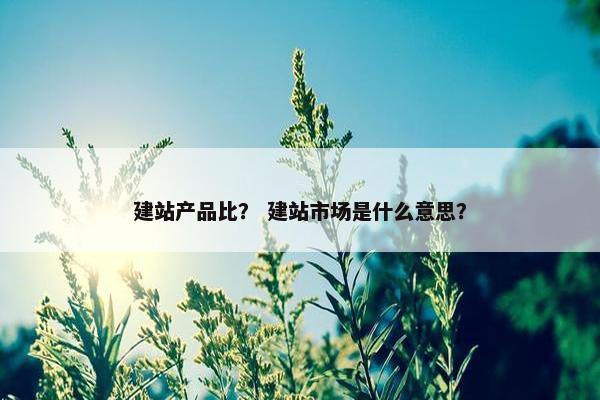 建站产品比？ 建站市场是什么意思？