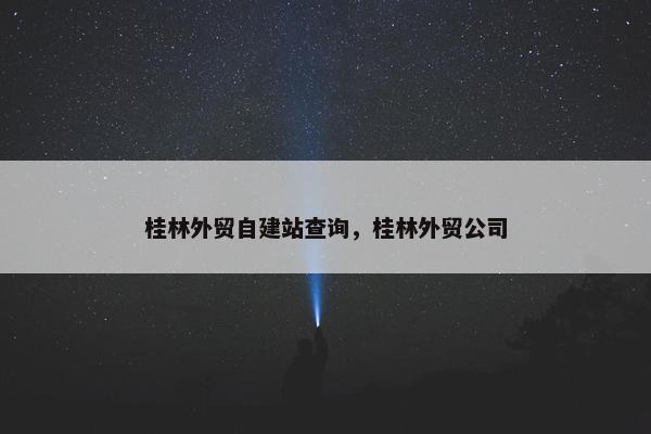 桂林外贸自建站查询，桂林外贸公司