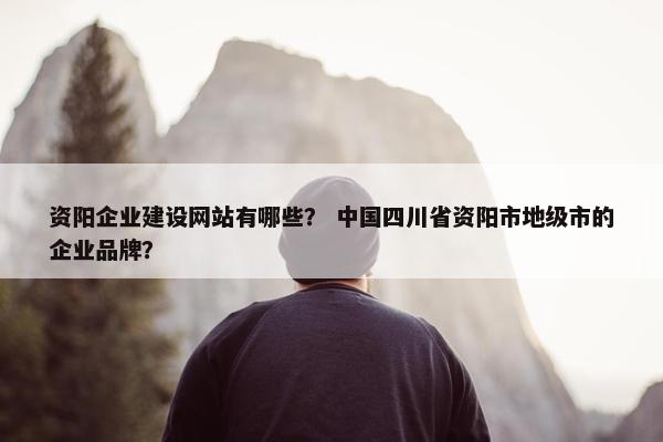 资阳企业建设网站有哪些？ 中国四川省资阳市地级市的企业品牌？