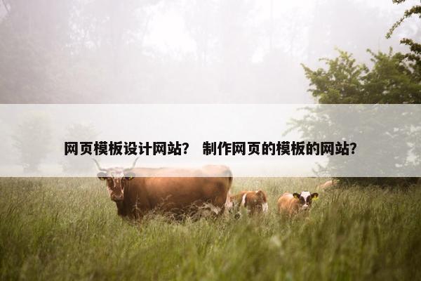 网页模板设计网站？ 制作网页的模板的网站？