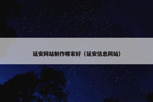 延安网站制作哪家好（延安信息网站）