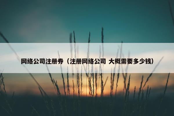 网络公司注册券（注册网络公司 大概需要多少钱）