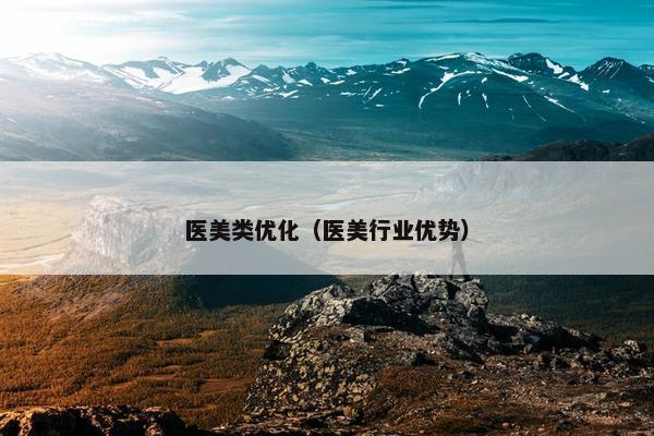 医美类优化（医美行业优势）