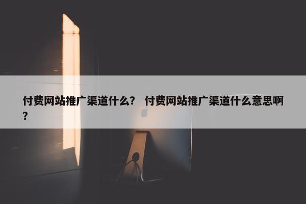付费网站推广渠道什么？ 付费网站推广渠道什么意思啊？