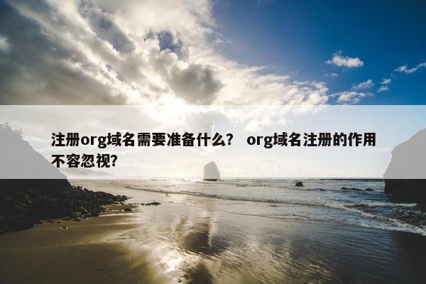 注册org域名需要准备什么？ org域名注册的作用不容忽视？
