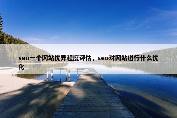seo一个网站优异程度评估，seo对网站进行什么优化