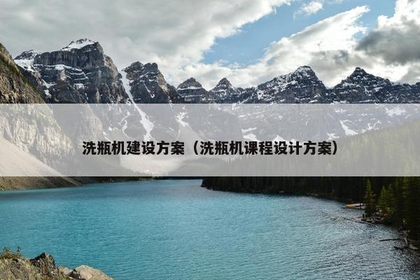洗瓶机建设方案（洗瓶机课程设计方案）