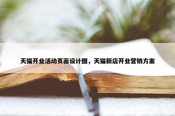 天猫开业活动页面设计图，天猫新店开业营销方案