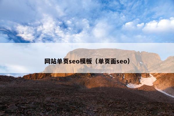 网站单页seo模板（单页面seo）