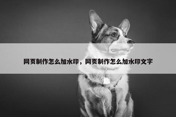 网页制作怎么加水印，网页制作怎么加水印文字