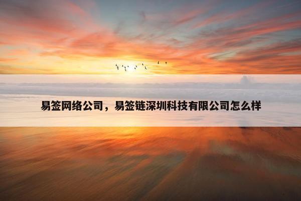 易签网络公司，易签链深圳科技有限公司怎么样