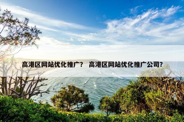 高港区网站优化推广？ 高港区网站优化推广公司？