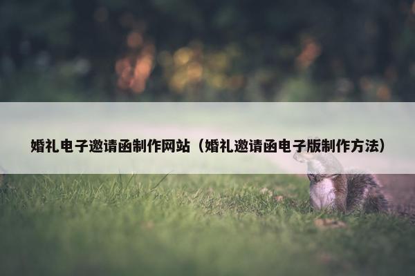 婚礼电子邀请函制作网站（婚礼邀请函电子版制作方法）