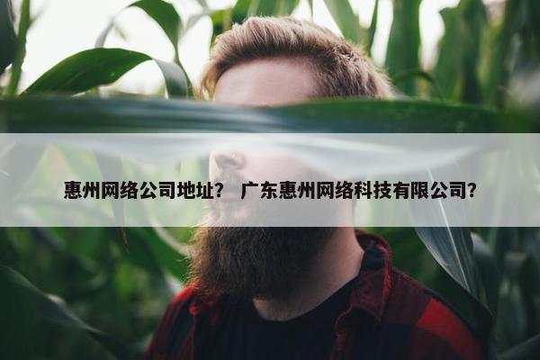 惠州网络公司地址？ 广东惠州网络科技有限公司？