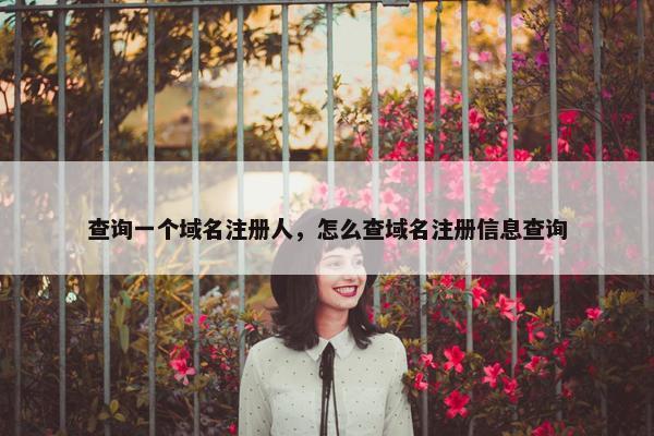 查询一个域名注册人，怎么查域名注册信息查询
