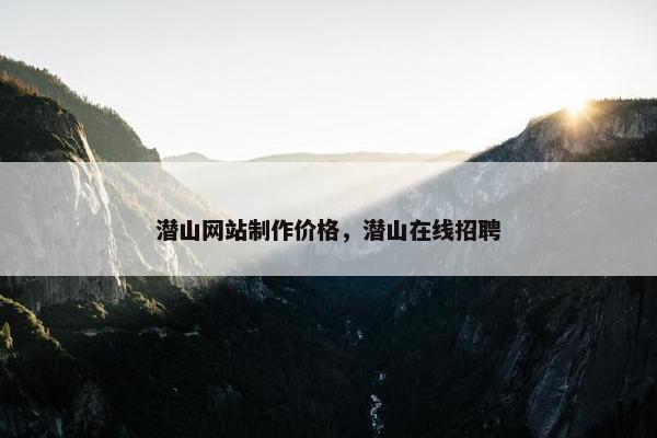 潜山网站制作价格，潜山在线招聘