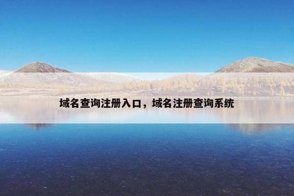 域名查询注册入口，域名注册查询系统