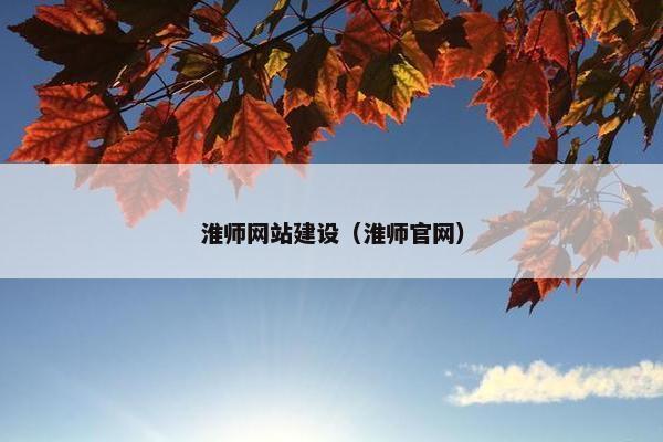 淮师网站建设（淮师官网）