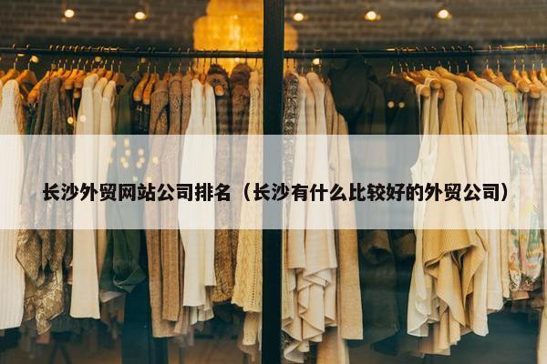 长沙外贸网站公司排名（长沙有什么比较好的外贸公司）