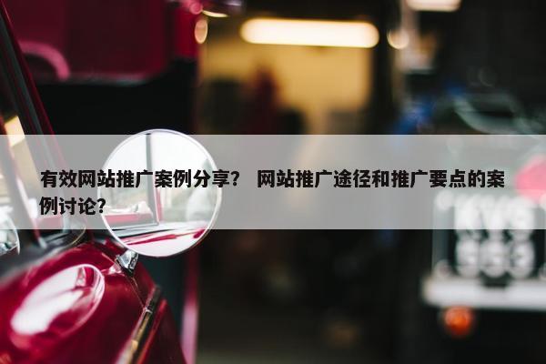 有效网站推广案例分享？ 网站推广途径和推广要点的案例讨论？