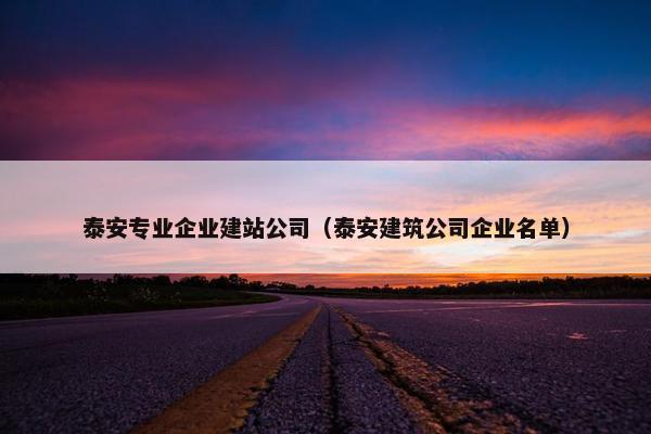 泰安专业企业建站公司（泰安建筑公司企业名单）