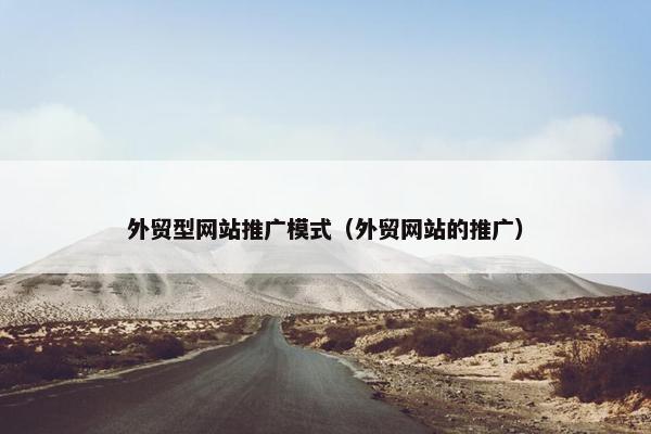 外贸型网站推广模式（外贸网站的推广）