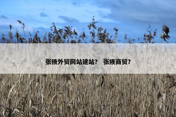 张掖外贸网站建站？ 张掖商贸？