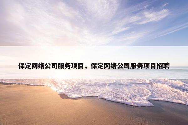 保定网络公司服务项目，保定网络公司服务项目招聘